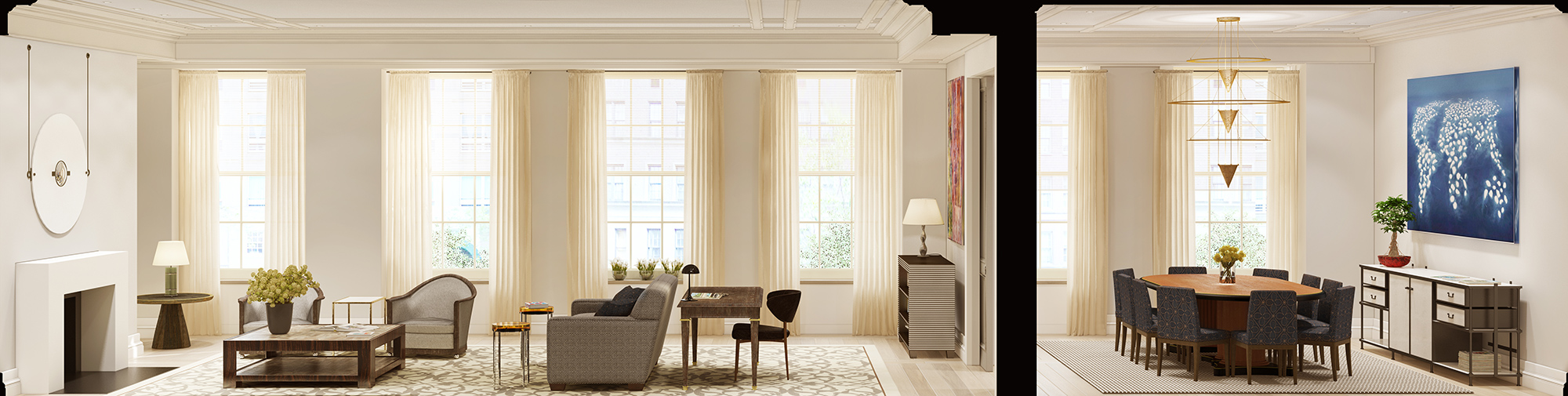 40 East 72nd Street / NYC / Living Room et Dining Room - Jacques Grange Office