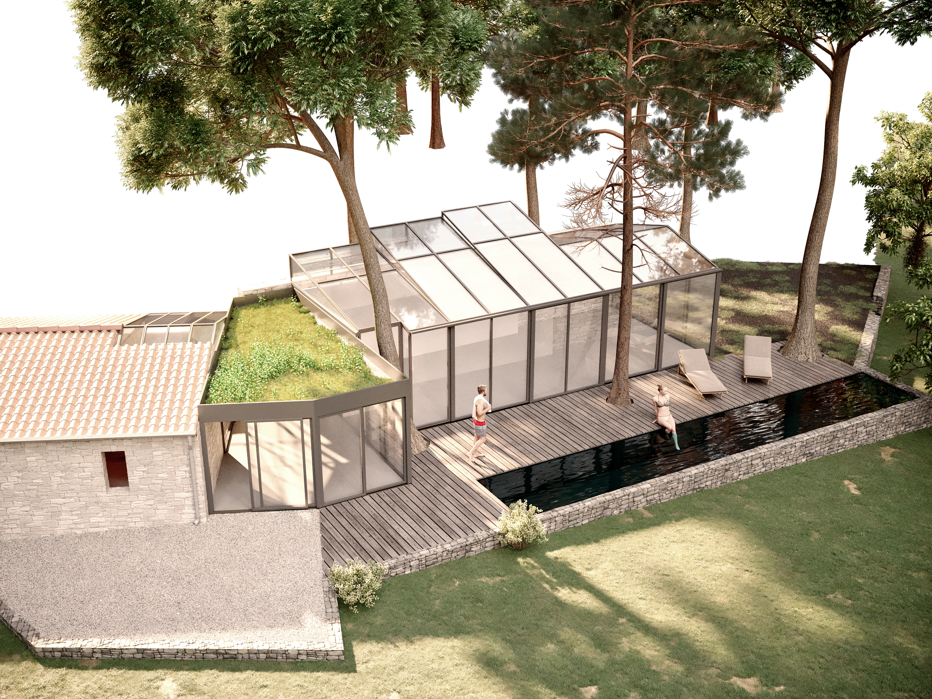 Agence Jean Michel Rousseau / Permis de construire / Axono + intégration