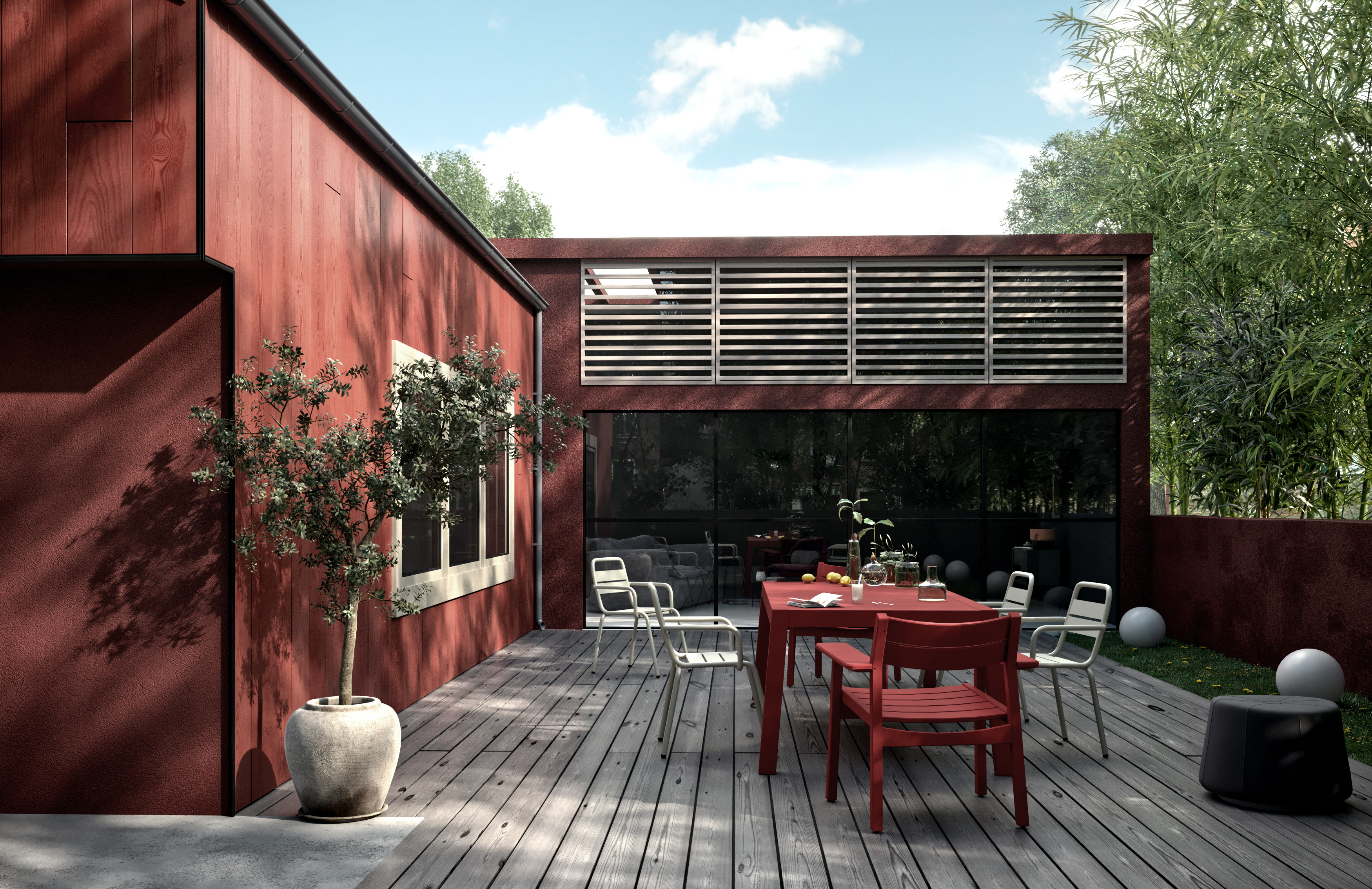 Collaboration avec Scarabée Style pour V33 / Assemblages de teintes maison urbaine - extension